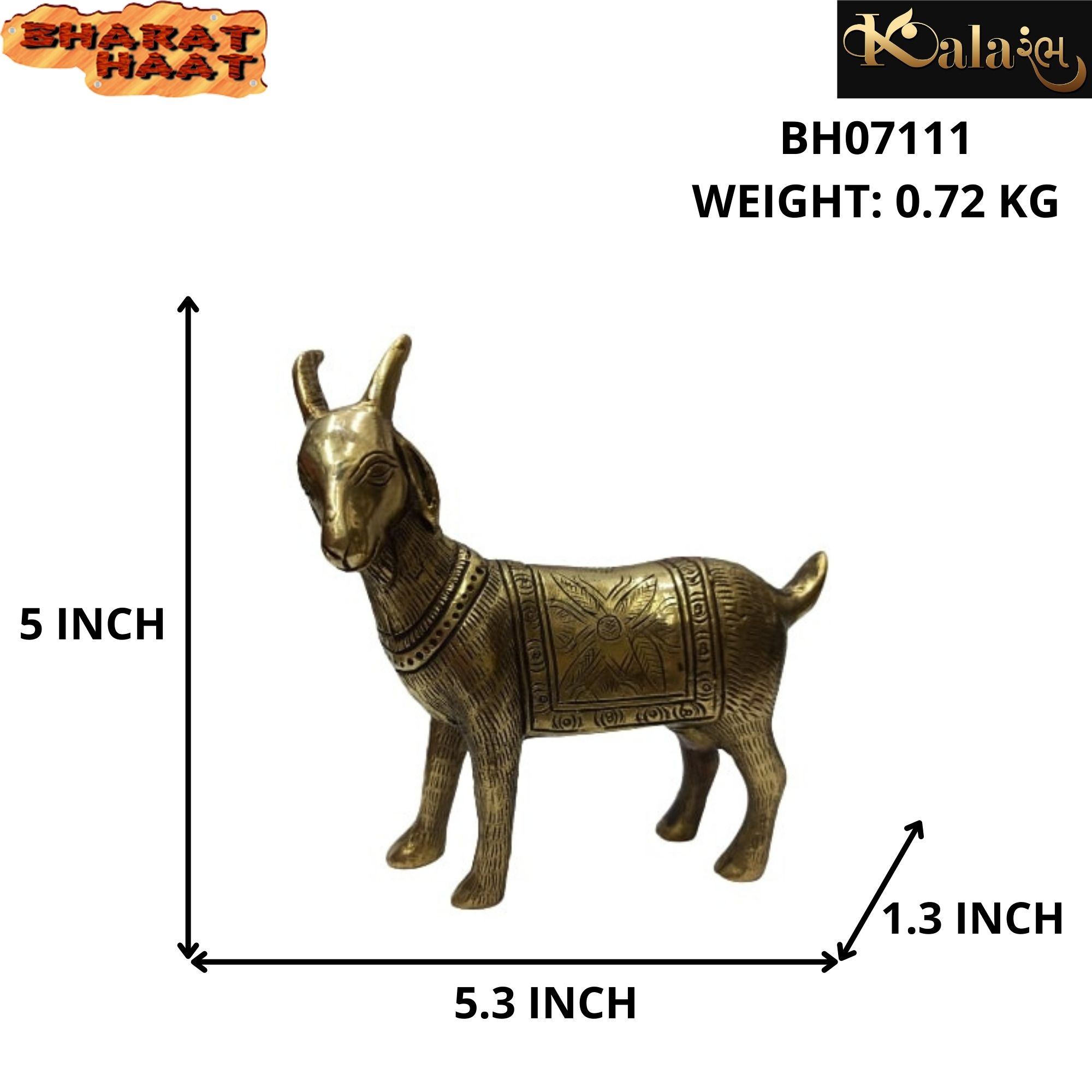 Buy Goat Brass (Meldi Mata Vahan) Medium statue Handicraft Art By
