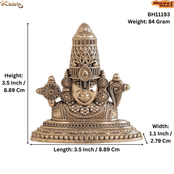 Brass Tirupati Head 3.5 Inch KBH11193