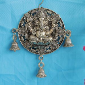 Brass Ganesha Wall Hanging Bell 7 Inch KBH11242