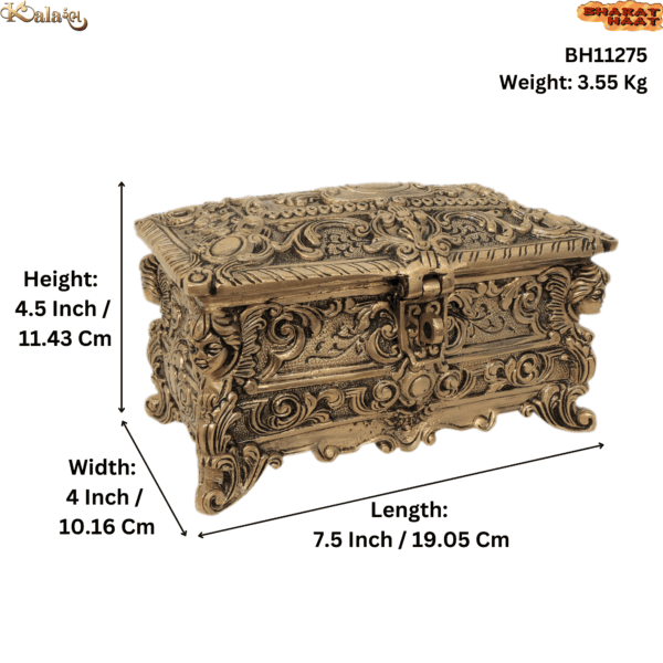 Brass Jewelry Box 4.5 Inch KBH11275