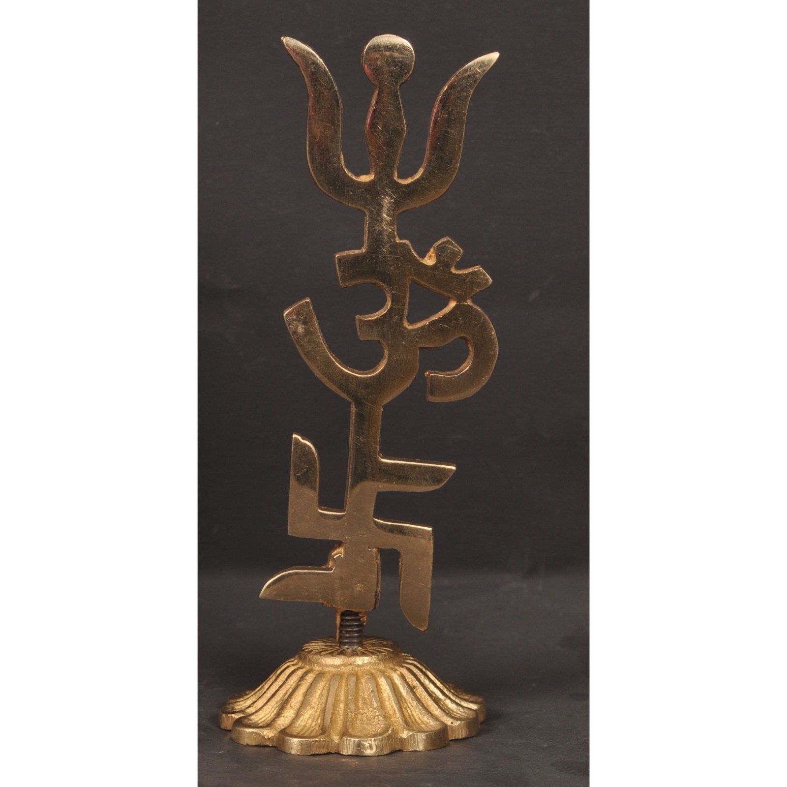 Buy Brass Trishakti Yantra Om Trishul Swastika with Base Handicrafts Art By  BHARAT HAAT Online In India- Kalarambh By Bharathaat, image size:2000x2000