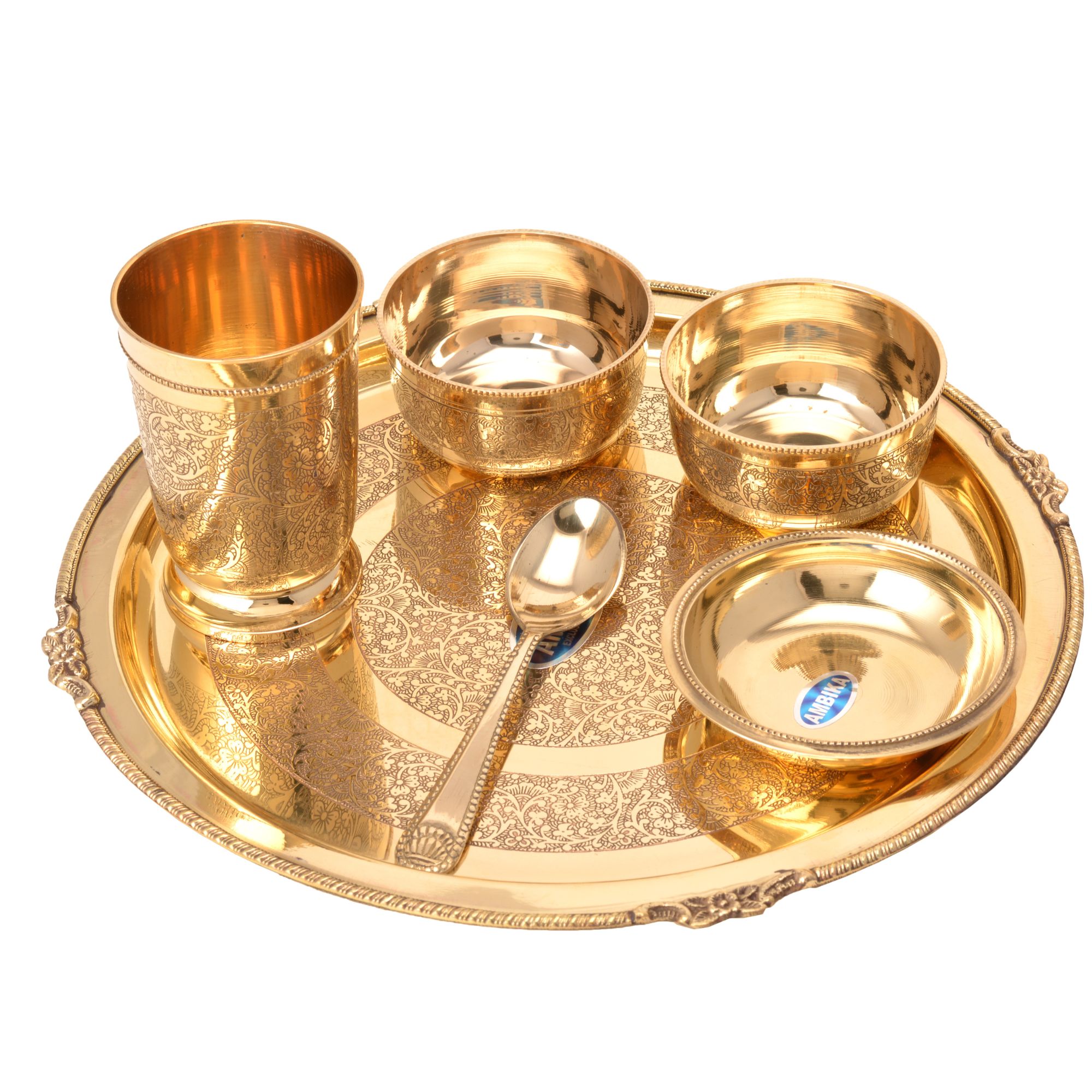 Buy Dinner Set Brass For Collectible Handicraft Art By BHARATHAAT Online In  India- Kalarambh By Bharathaat
