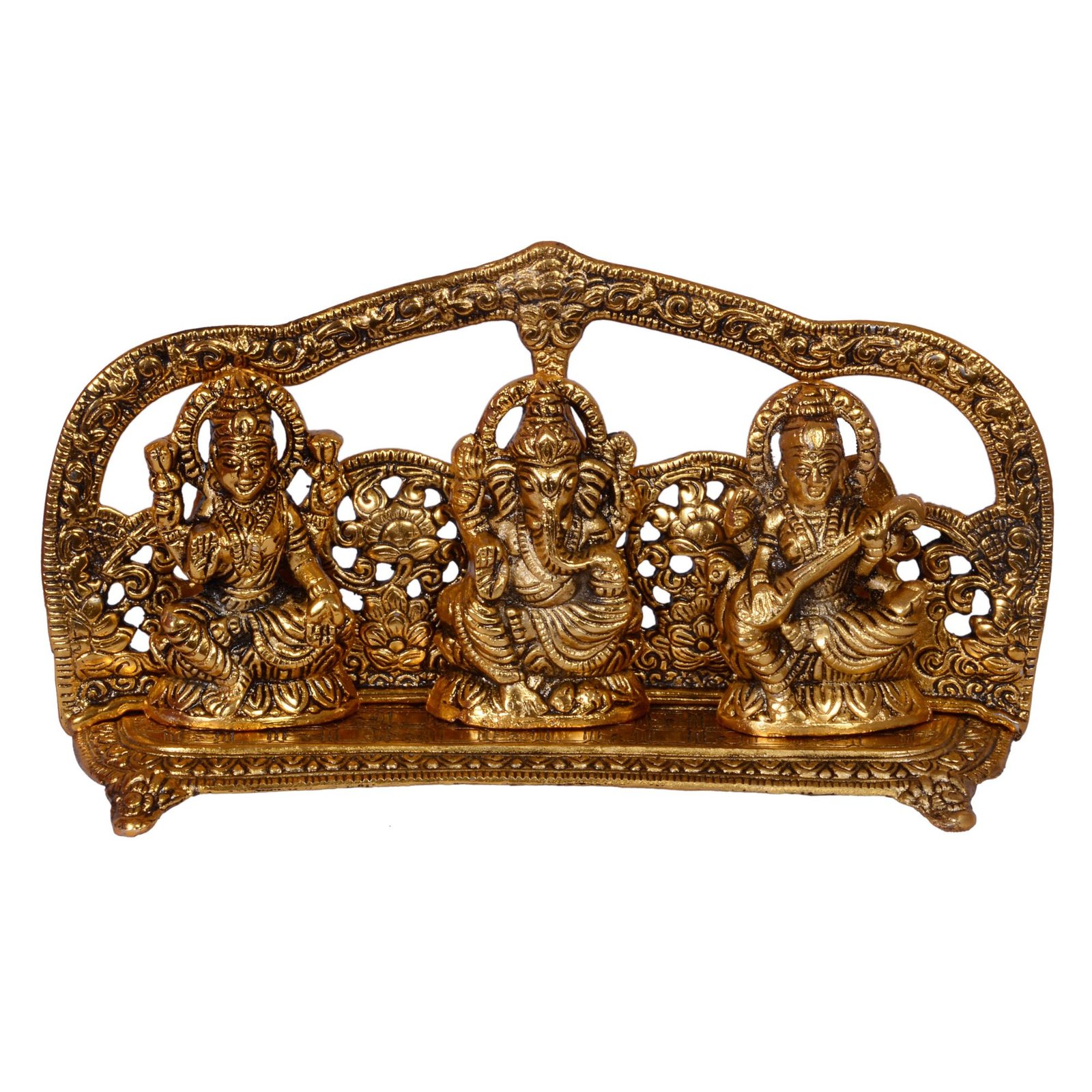 Ganesha-Lakshmi-Saraswati Front View Ganesha-Lakshmi-Saraswati