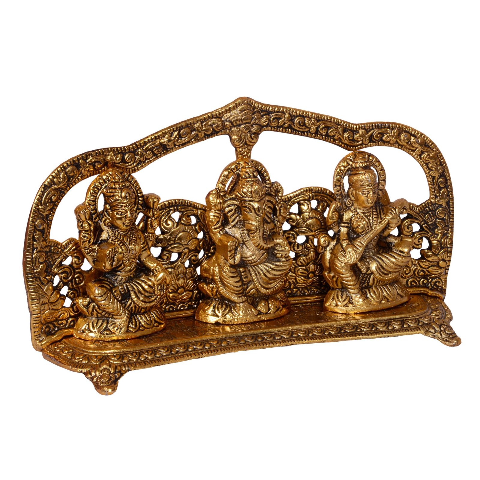 Ganesha-Lakshmi-Saraswati Side View Ganesha-Lakshmi-Saraswati