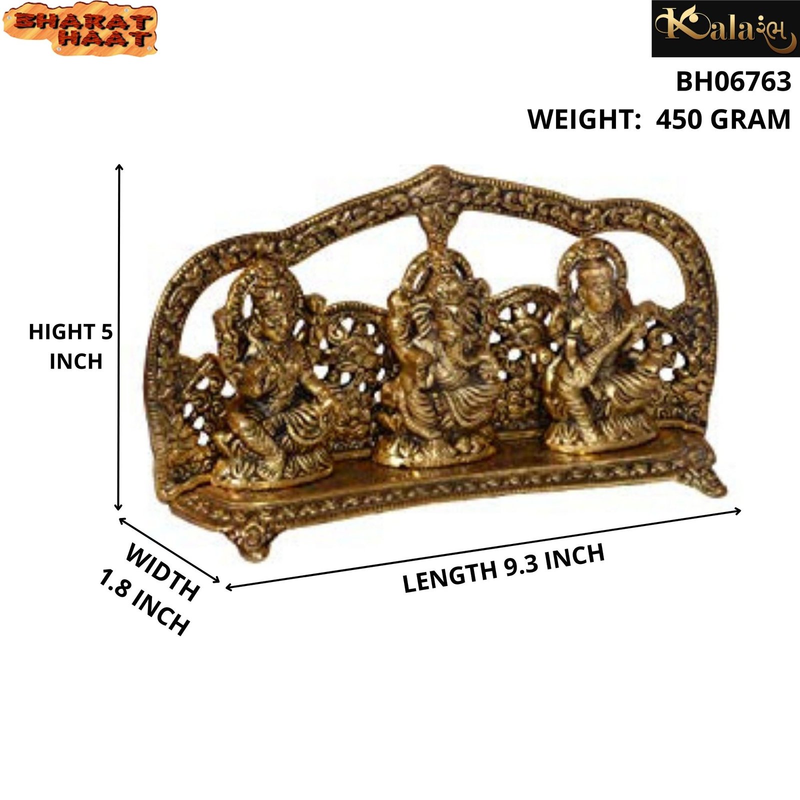 Ganesha-Lakshmi-Saraswati BH06763_S SIZE VIEW