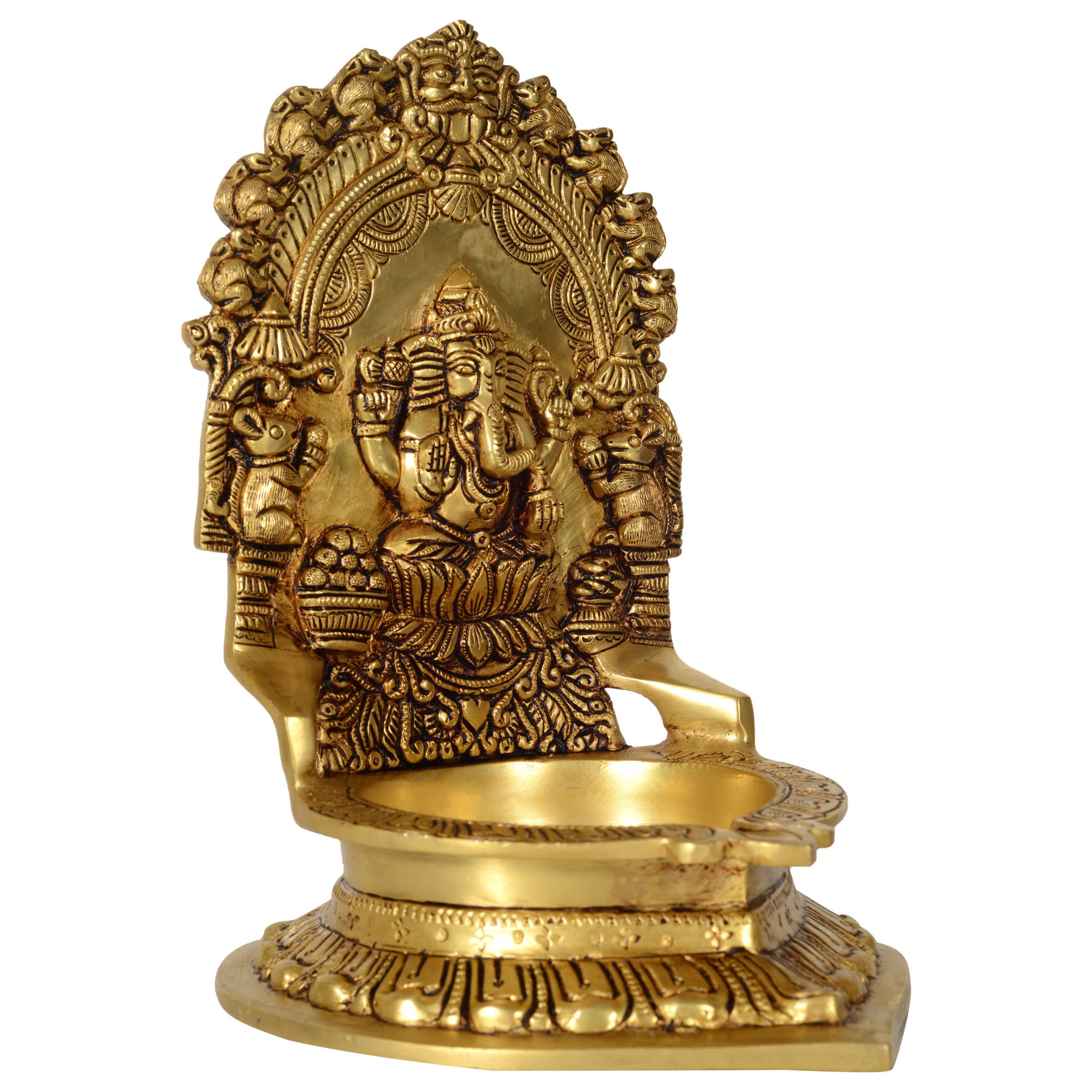 brass ganesha diya