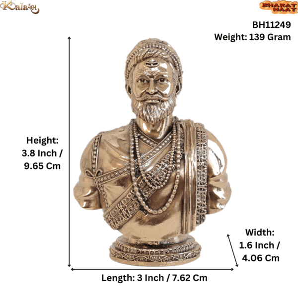 Brass shivaji maharaja 3.8 Inch KBH11249