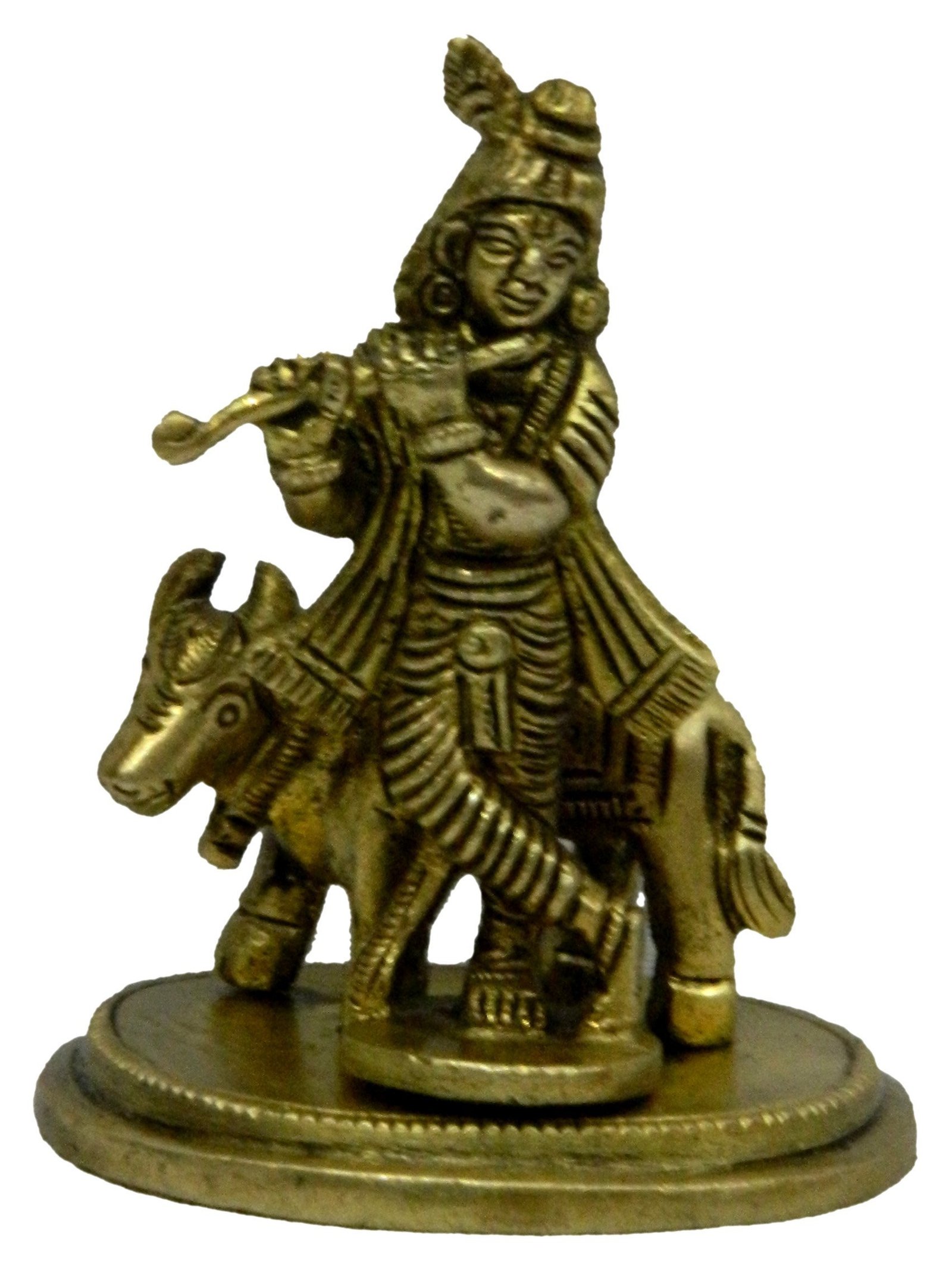 Krishna With Cow Front View Krishna With Cow