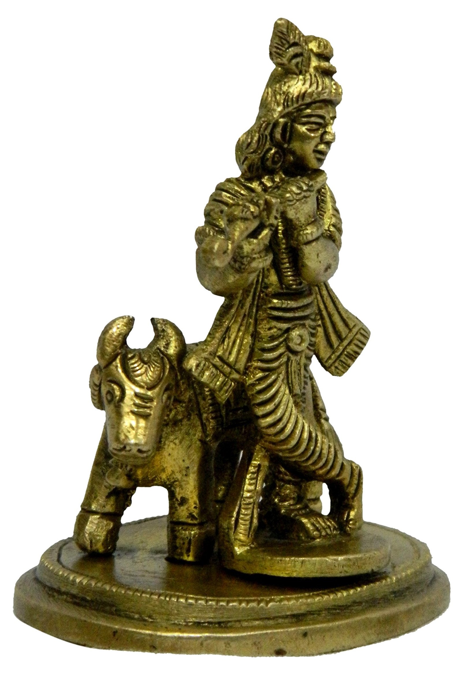 Krishna With Cow Side View Krishna With Cow