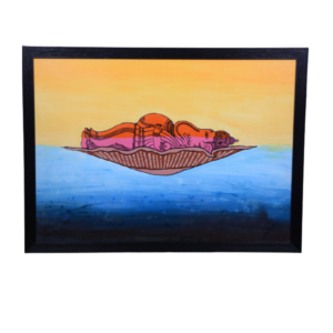 Floating Ganesha Acrylic colours painting