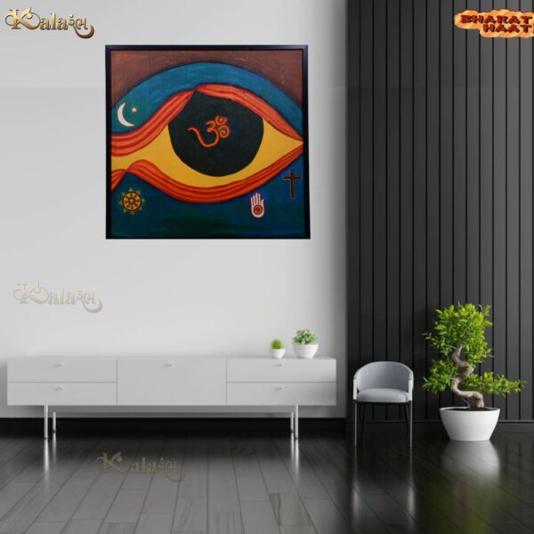 Religious Eye Of God Acrylic Colours Painting