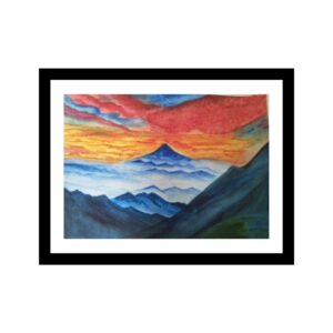 Mount Fuji Acrylic Colours Painting