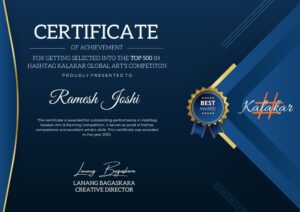 Ramesh N Joshi Certificate