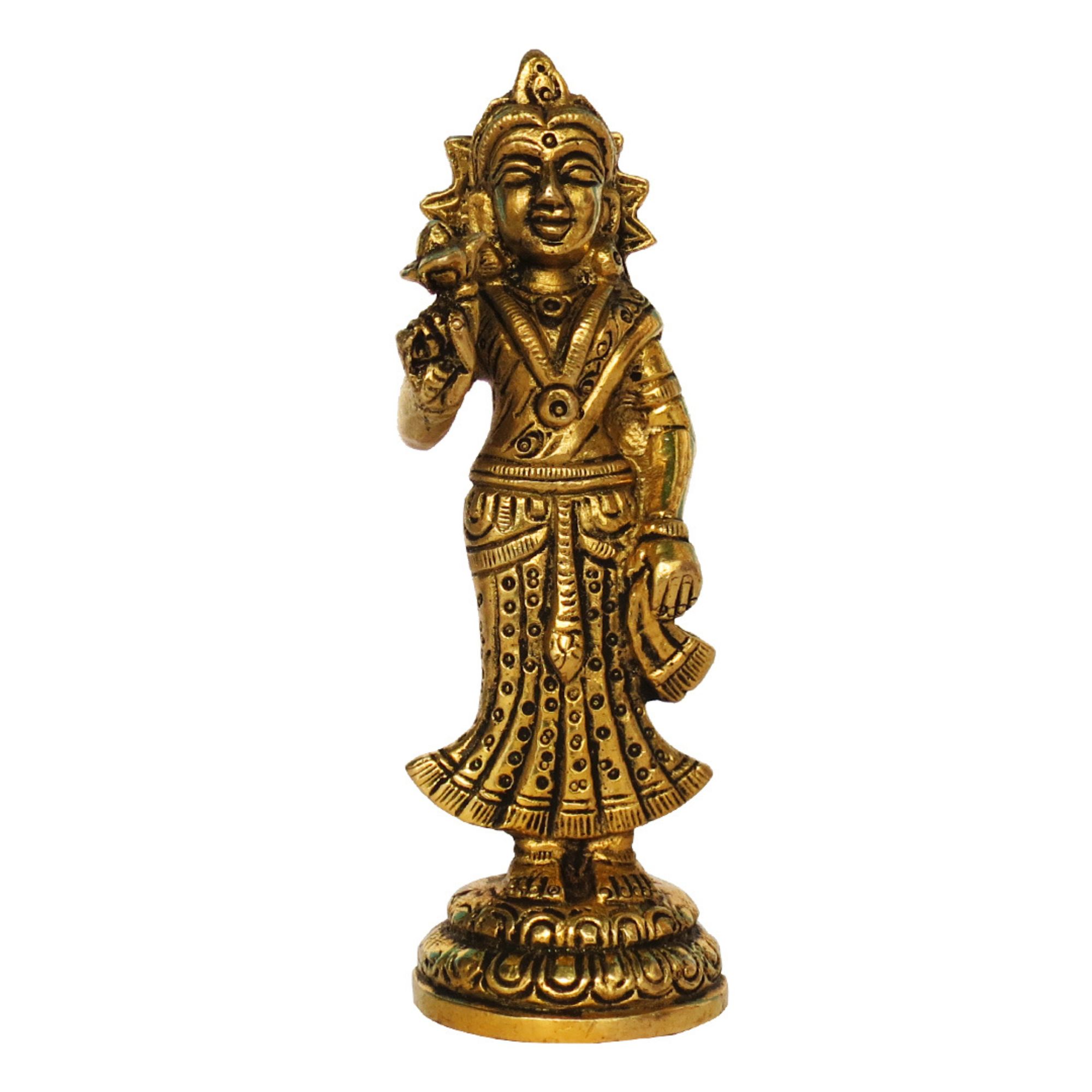 Brass Radha Idol Front View Brass Radha Idol