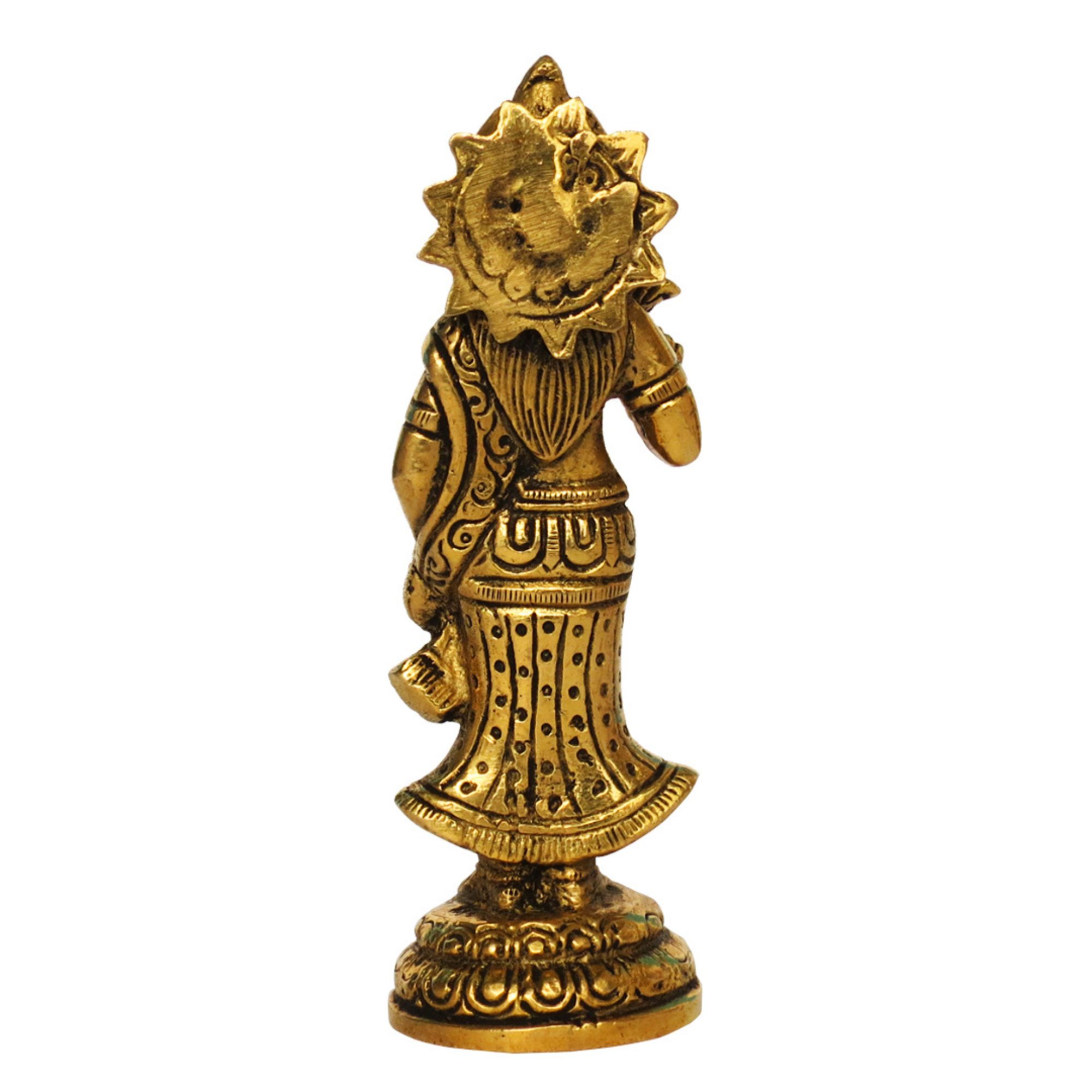Brass Radha Idol Back View Brass Radha Idol