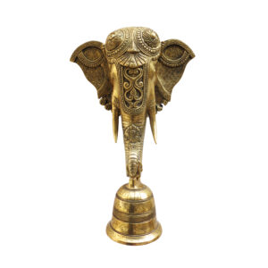 Brass Wall hanging Elephant Face with Bell BH08093_1