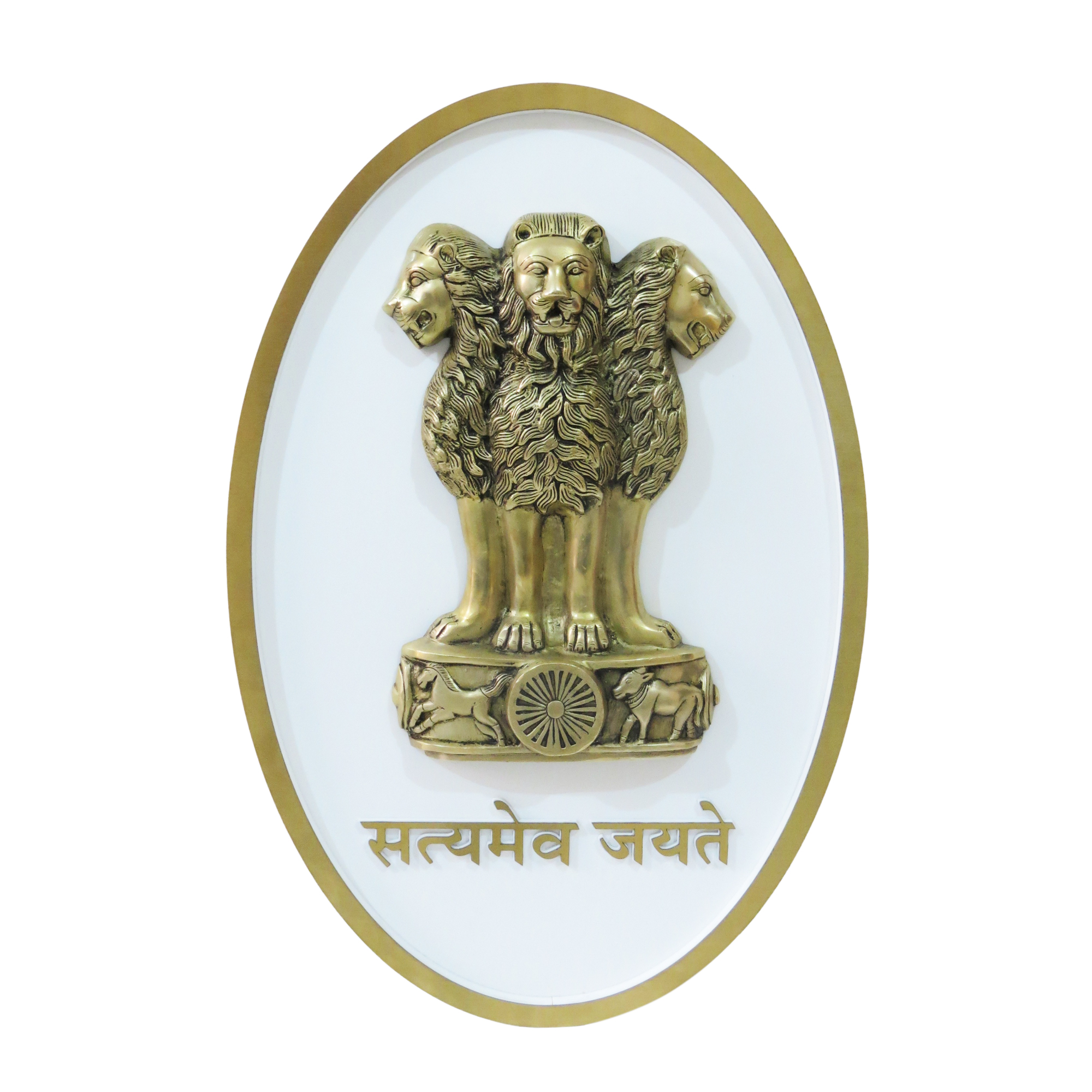 Decorative Wooden Ashoka Stambh | Emblem with Flag | India Ashok Chakr –  AONA
