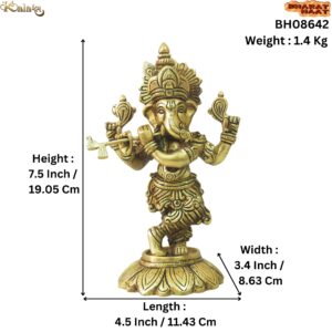 Brass Murli Ganesha Idol