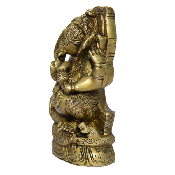Brass Ganesha Sitting Statue