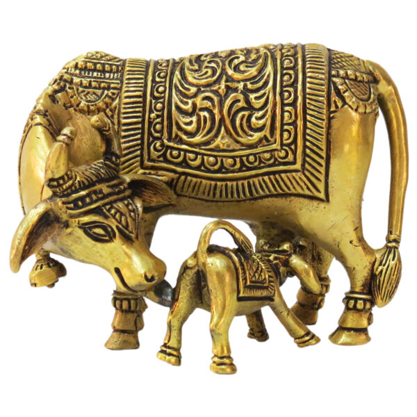 Brass Cow with Calf Super Fine Finishing 2.5 Inch BH09206_1