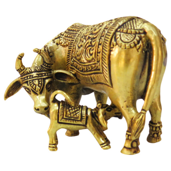 Brass Cow with Calf Super Fine Finishing 2.5 Inch BH09206_3