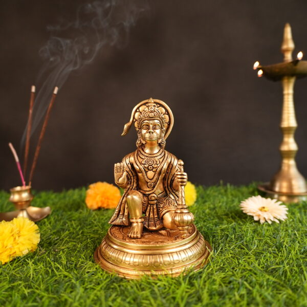 Brass Hanuman 7 Inch KBH09809