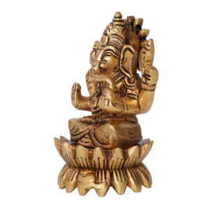 Brass Ganesh 3.7 Inch KBH09812