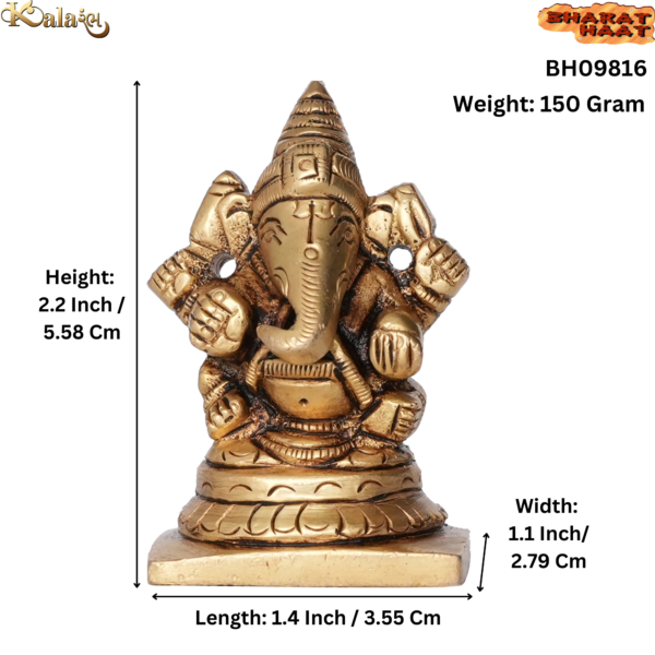 Brass Ganesh 2.2 Inch KBH09816
