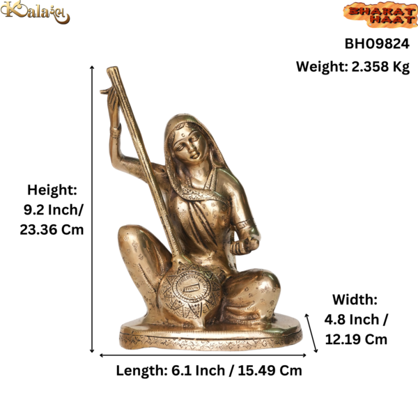 Brass Meera Bai 9.2 Inch KBH09824