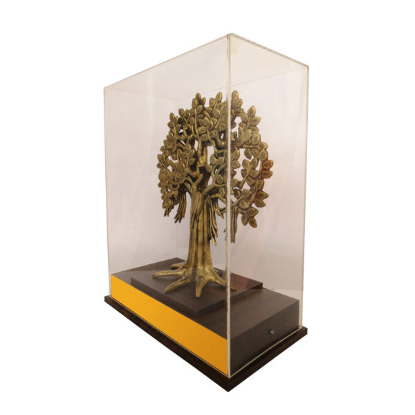 Brass, wood Table Standing Tree Memento 12.8 Inch KBHM07330