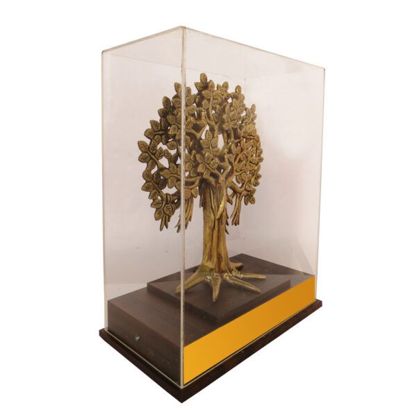 Brass, wood Table Standing Tree Memento 12.8 Inch KBHM07330