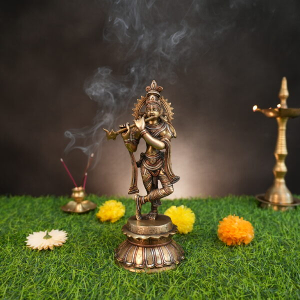 Brass Krishna 11.2 Inch KBH09823