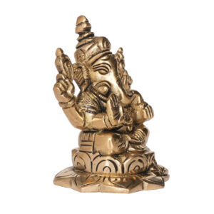 Brass Ganesha 2.9 Inch KBH09831