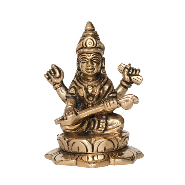 Brass Saraswati maa 2.8 Inch KBH09833