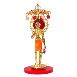 White Metal Gold Platted Neelkanth Varni varni with chhatra Small for Car Dashboard 4 Inch KBH08545