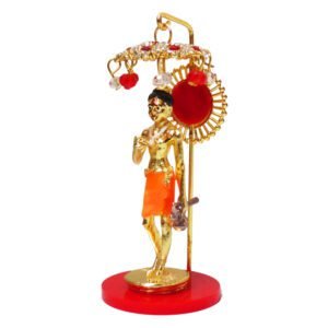 White Metal Gold Platted Neelkanth Varni varni with chhatra Small for Car Dashboard 4 Inch KBH08545
