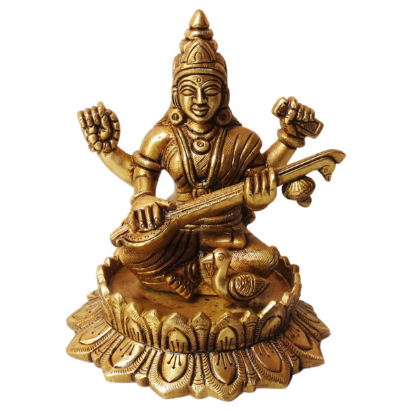 Brass Kamal Saraswati 5.2 Inch KBH08829