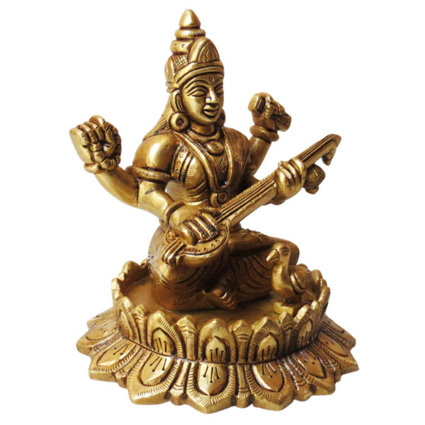 Brass Kamal Saraswati 5.2 Inch KBH08829