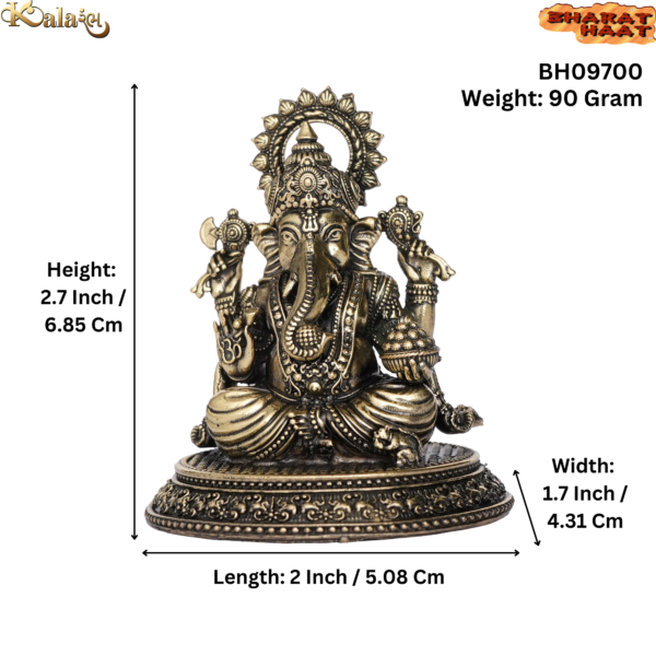 Brass Ganesha 2.7 Inch KBH09700