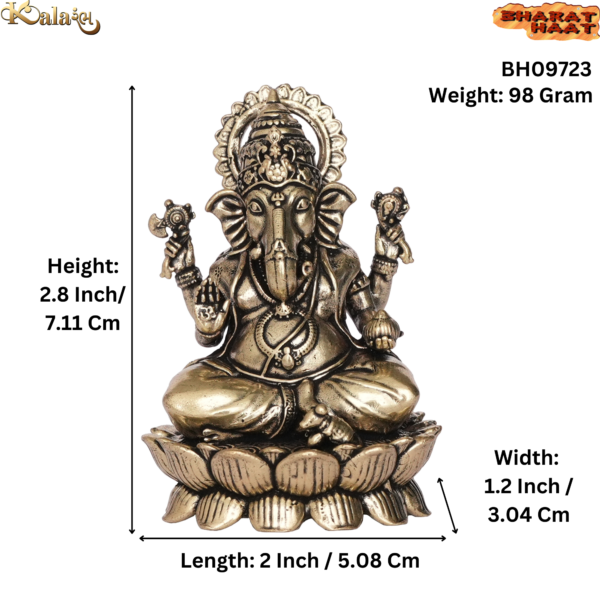 Brass Ganesha 2.8 Inch KBH09723
