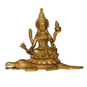Brass Narmada Goddess 6.4 Inch KBH09843