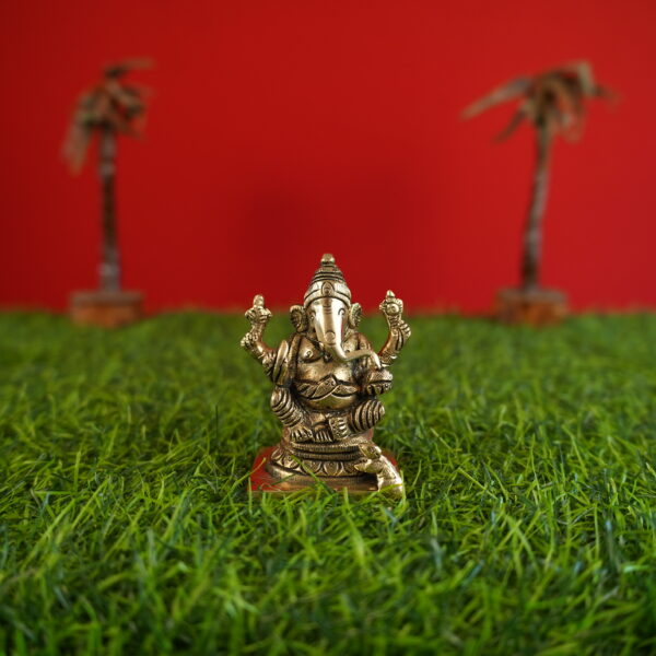 Brass Ganesha 3.6 Inch KBH09849