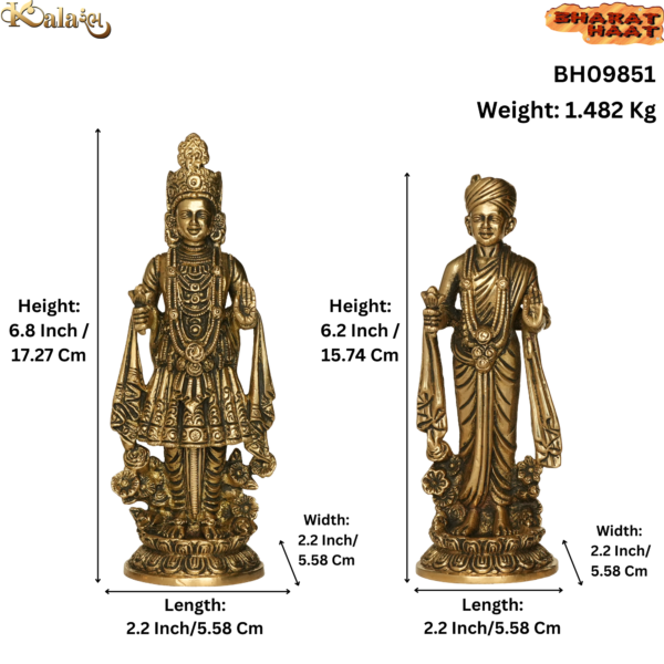 Brass swaminarayan pair 6.8 Inch KBH09851