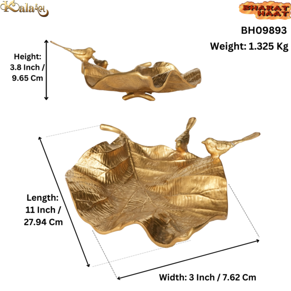 Brass Sparow Leaf Plate 3.8 Inch KBH09893