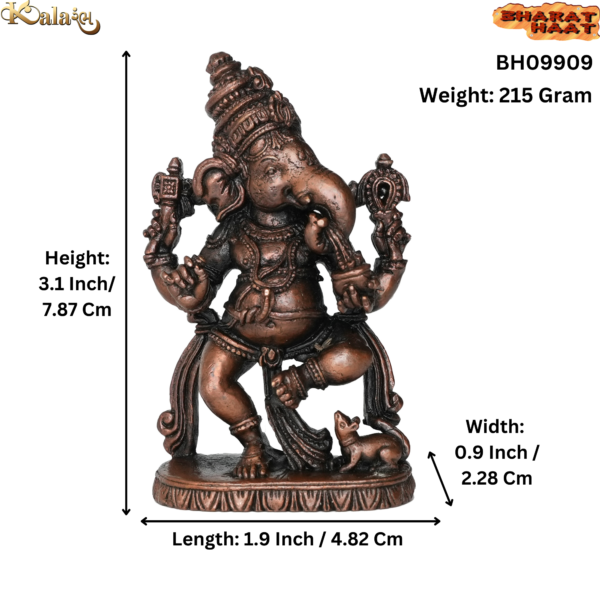 Copper Ganesha 3.1 Inch KBH09909