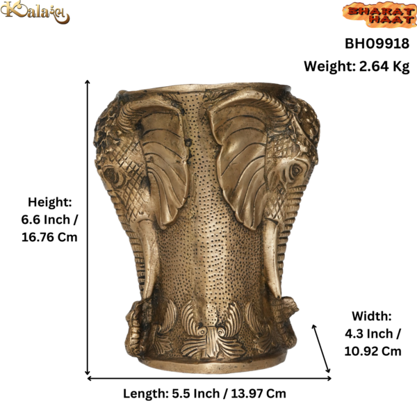 Brass elephant pot 6.6 Inch KBH09918