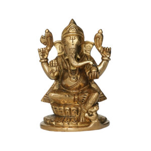 Brass Ganesha 4.6 Inch KBH09930