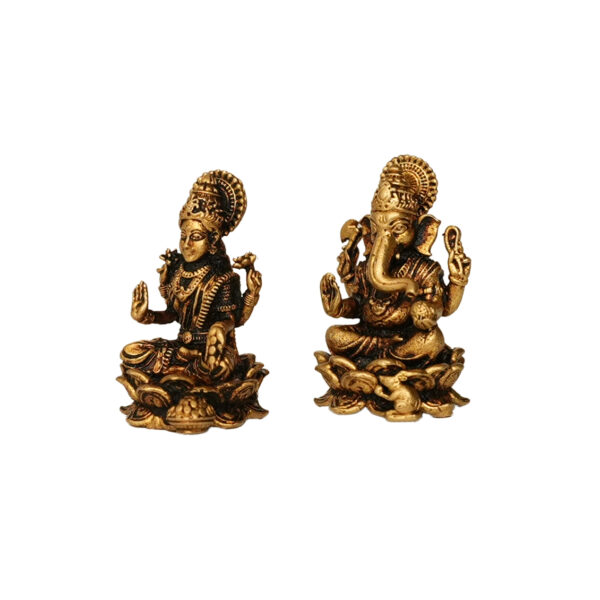 Brass GAnesha & lakshmi 1.2 Inch KBH09985