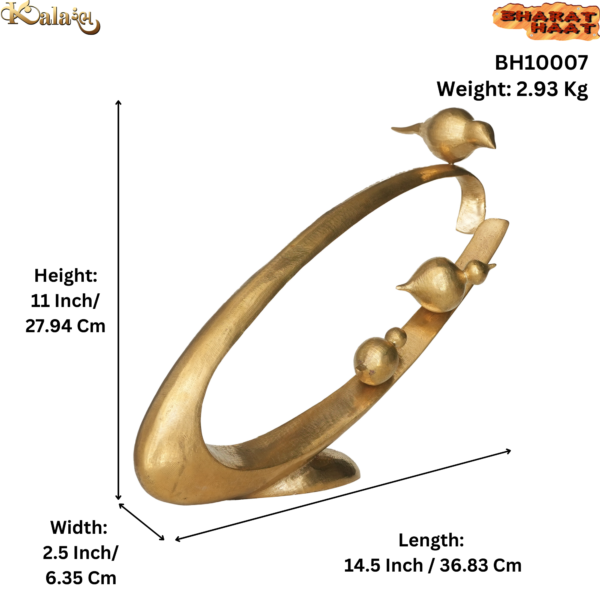 Brass Decorative Birds Design Modern Art Statue 11 Inch KBH10007