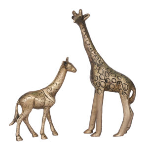 Brass Mother and Child Giraffe 7.2 Inch KBH09712